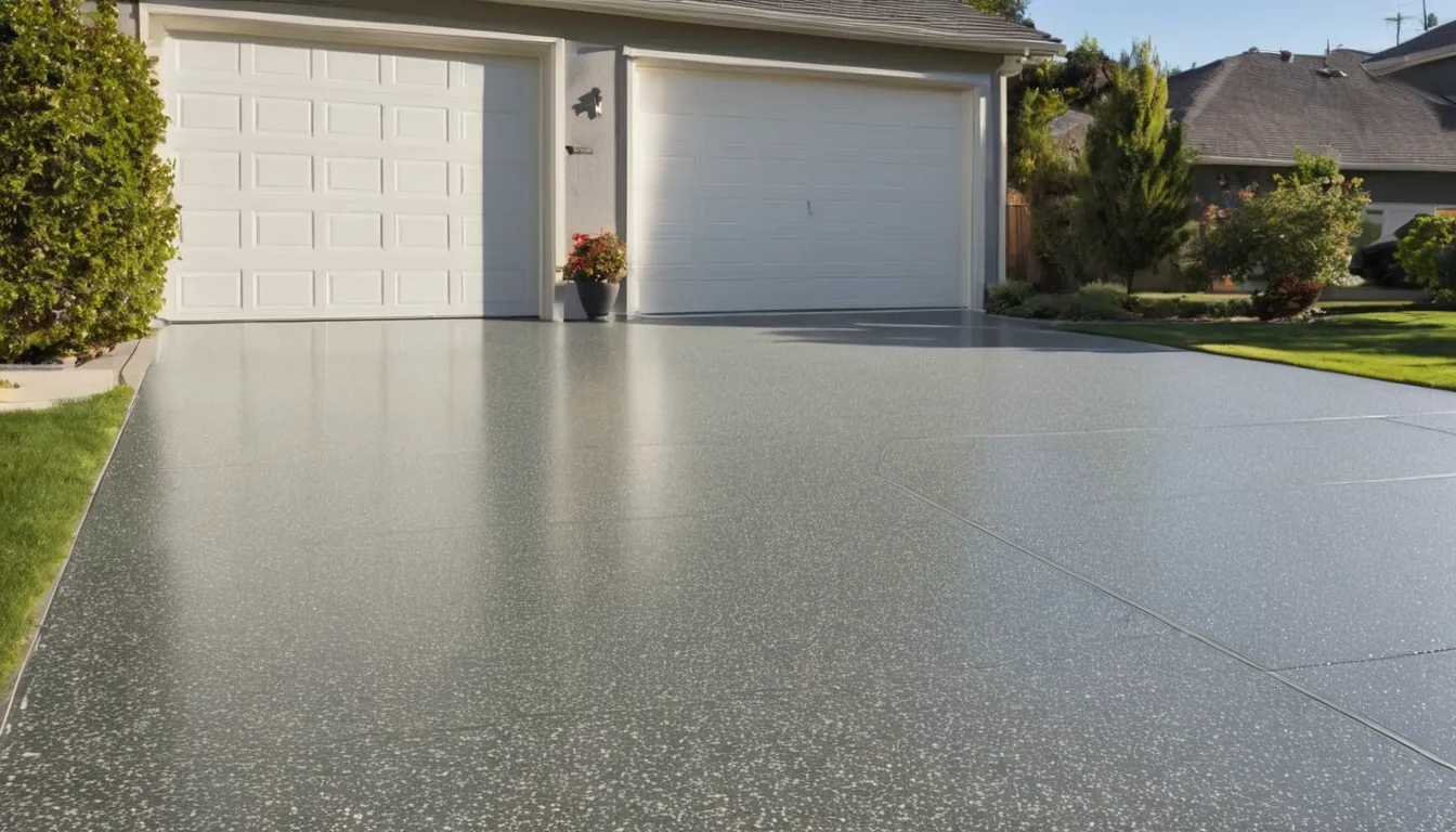 A freshly coated epoxy garage floor in a Lavon home with a clean, glossy finish