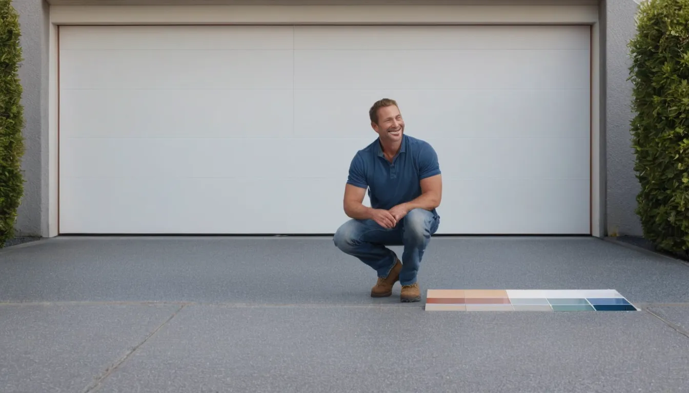 A provider and homeowner discussing a garage floor plan